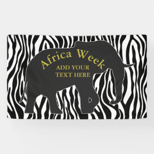 Zebra Muster mit Elephant + Ihre Ideen Banner
