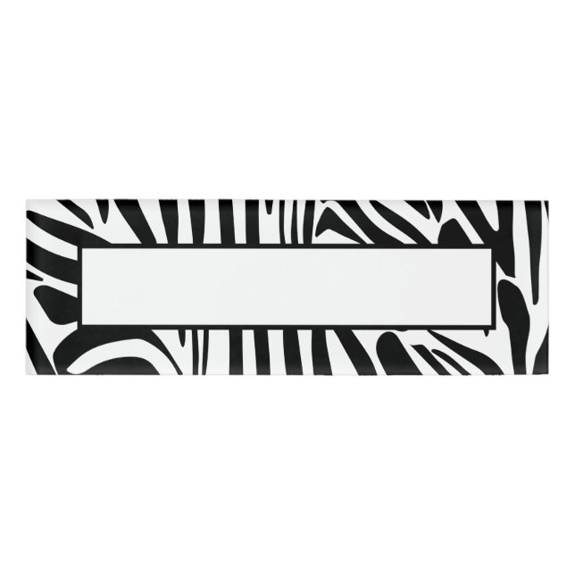 Zebra-Muster Namenschild (Vorderseite)