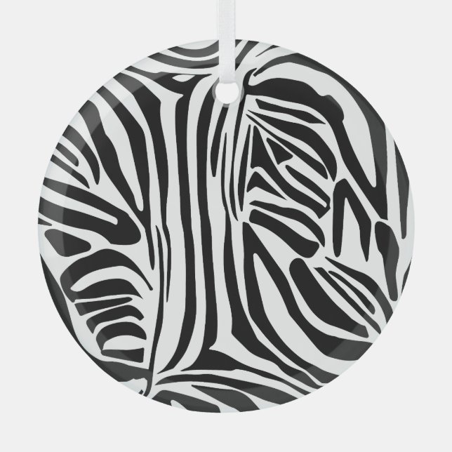 Zebra-Muster Ornament Aus Glas (Vorderseite)