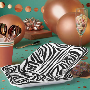 Zebra-Muster Pappteller
