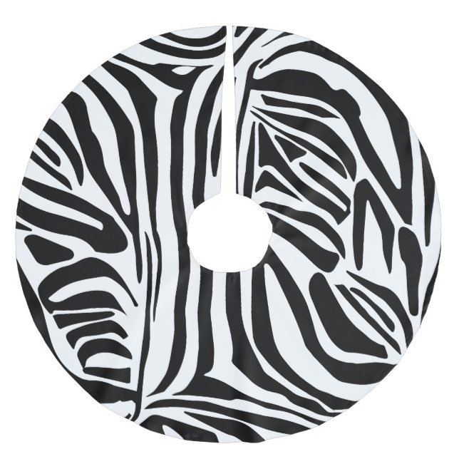 Zebra-Muster Polyester Weihnachtsbaumdecke (Vorderseite)