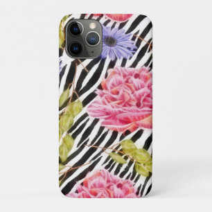 Zebra Muster Rosa Blume und Streifen Case-Mate iPhone Hülle