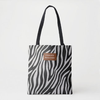 Zebra-Muster Schwarz Weiß Cognac Braun, Ihr Name