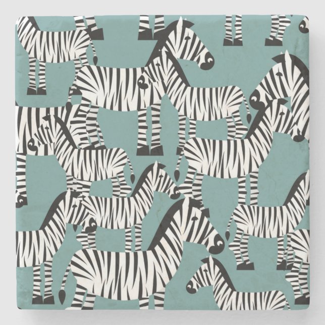 Zebra-Muster Steinuntersetzer (Vorderseite)