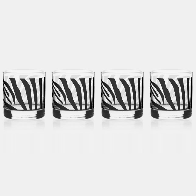 Zebra-Muster Whiskyglas (Vorderseite)