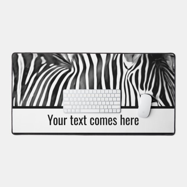 Zebra nah in Schwarzweiß Schreibtischunterlage (Tastatur & Maus)