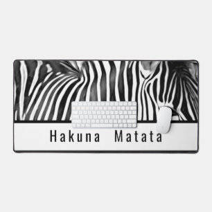 Zebra Nahaufnahme in Schwarzweiß Schreibtischunterlage