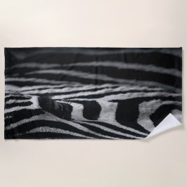 Zebra Nahaufnahme – Schwarz-Weiß-Tierkunst Strandtuch