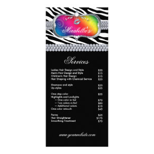 Zebra Nail Salon Makeup Artist Cosmetologin Werbekarte