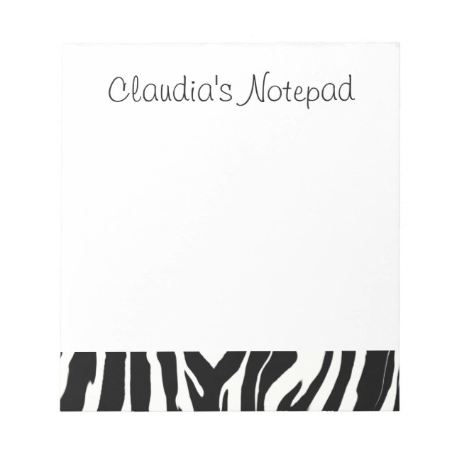 Zebra Notepad Notizblock (Vorderseite)