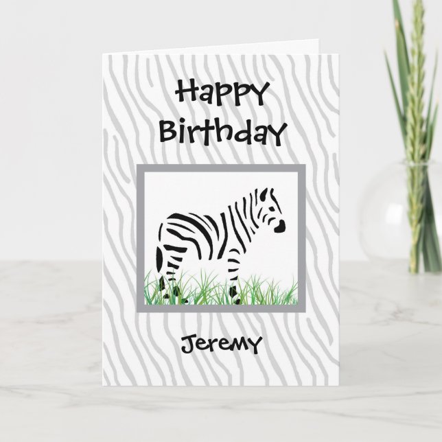 Zebra on white background karte (Vorderseite)
