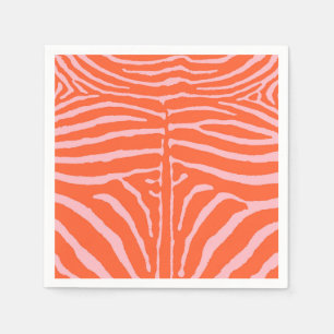 Zebra Orange und Pink Serviette