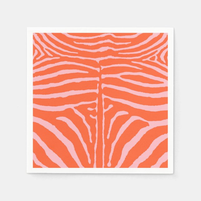 Zebra Orange und Pink Serviette (Vorderseite)