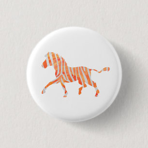 Zebra Orange und Weiße Silhouette Button