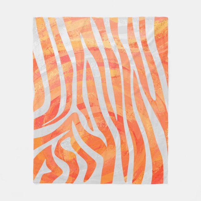 Zebra-orange und weißer Druck Fleecedecke (Vorderseite)