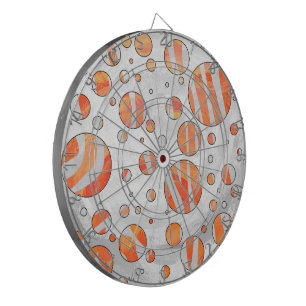 Zebra Orange und White Polka Dot Dartscheibe