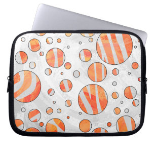 Zebra Orange und White Polka Dot Laptopschutzhülle