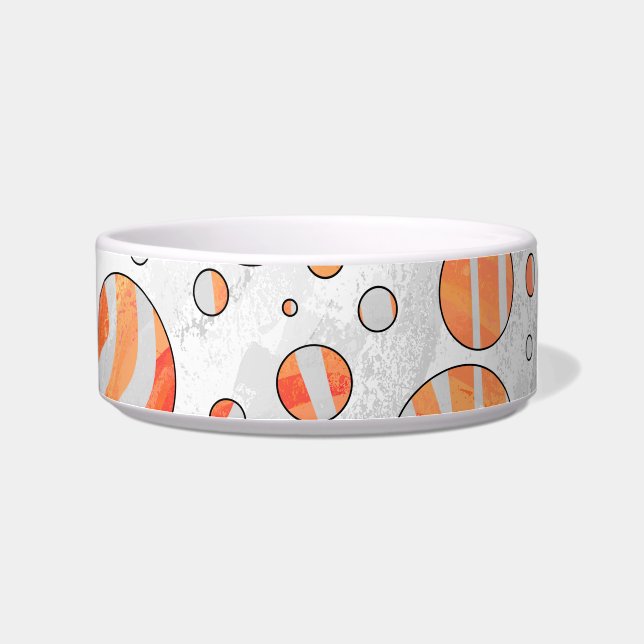 Zebra Orange und White Polka Dot Napf (Rechts)