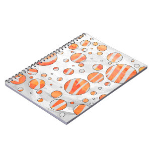 Zebra Orange und White Polka Dot Notizblock