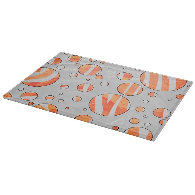 Zebra Orange und White Polka Dot Schneidebrett (Ecke)
