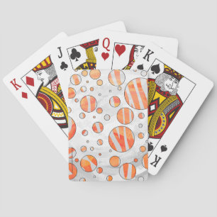 Zebra Orange und White Polka Dot Spielkarten
