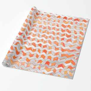 Zebra Orange und White Print Geschenkpapier