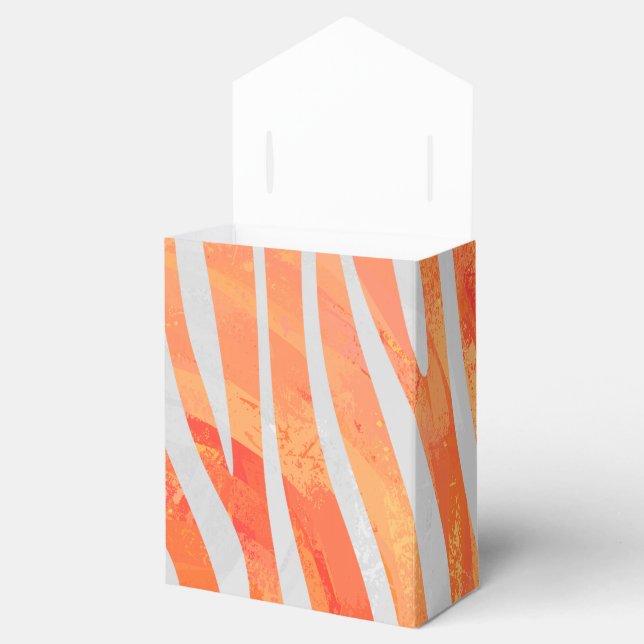 Zebra Orange und White Print Geschenkschachtel (Geöffnet)