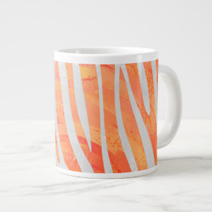 Zebra Orange und White Print Jumbo-Tasse