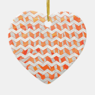 Zebra Orange und White Print Keramik Ornament