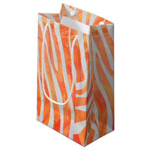 Zebra Orange und White Print Kleine Geschenktüte