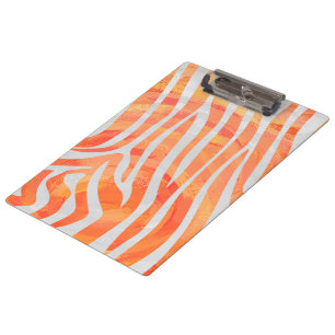 Zebra Orange und White Print Klemmbrett