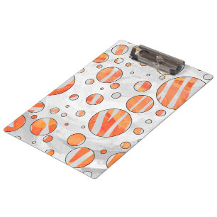 Zebra Orange und White Print Klemmbrett