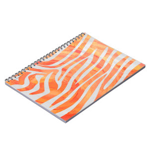 Zebra Orange und White Print Notizblock