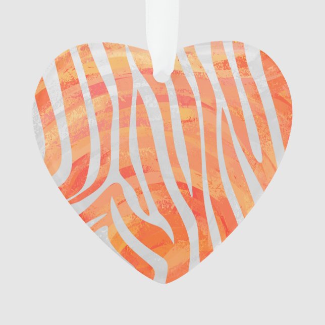 Zebra Orange und White Print Ornament (Vorderseite)