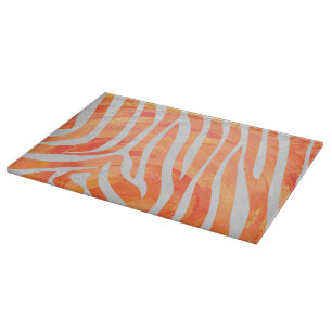 Zebra Orange und White Print Schneidebrett