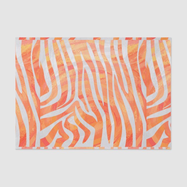 Zebra Orange und White Print Seidenpapier (Vorderseite)