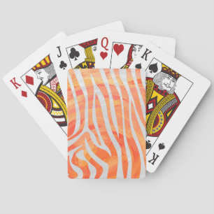 Zebra Orange und White Print Spielkarten