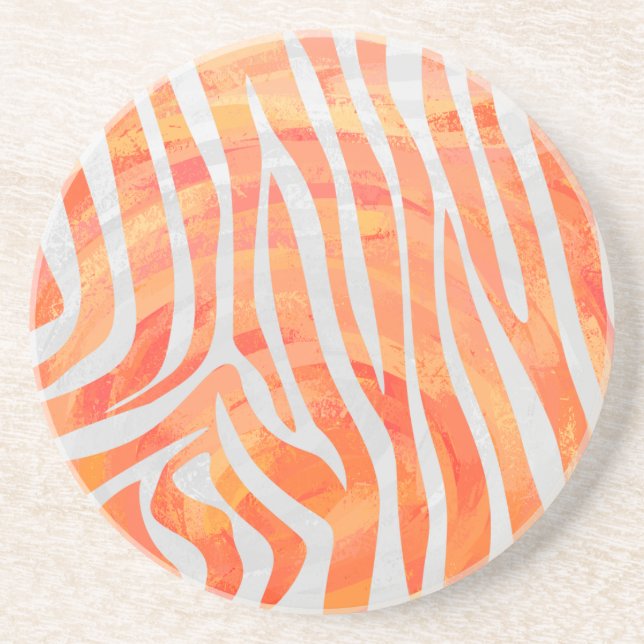 Zebra Orange und White Print Untersetzer (Vorne)