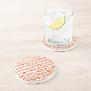 Zebra Orange und White Print Untersetzer