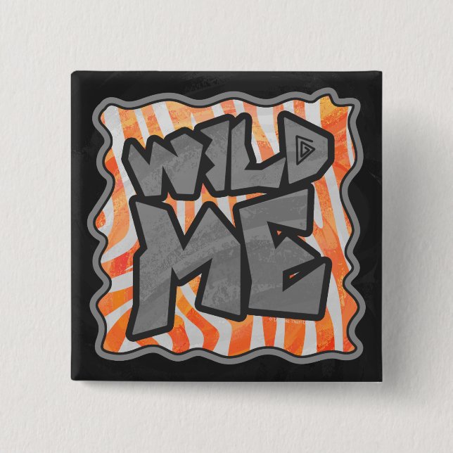 Zebra Orange und White Wild Me Button (Vorderseite)