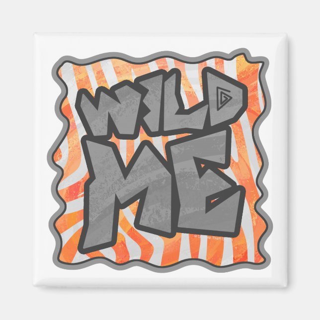 Zebra Orange und White Wild Me Magnet (Vorne)