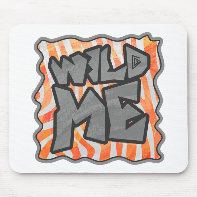 Zebra Orange und White Wild Me Mousepad (Vorne)