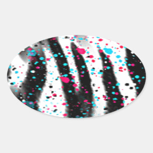 Zebra Ovaler Aufkleber