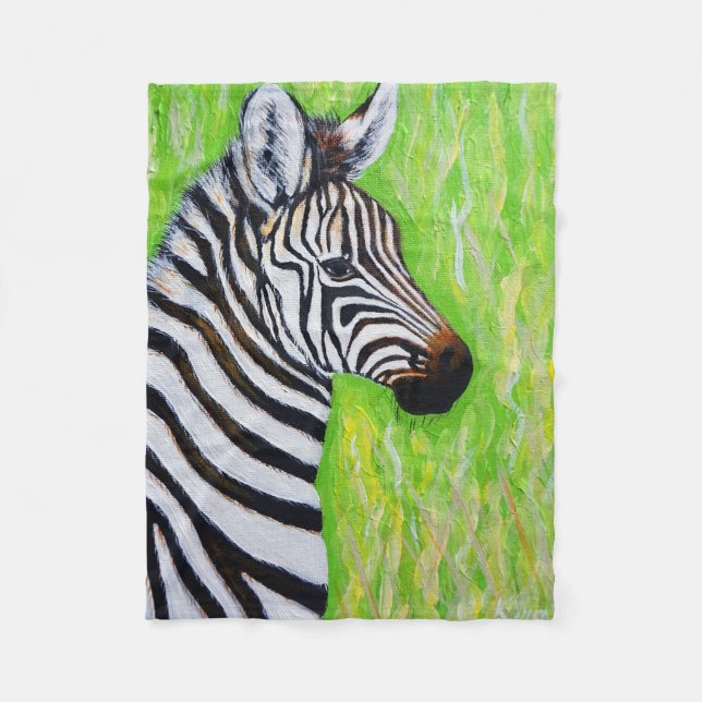 Zebra Painting Fleecedecke (Vorderseite)