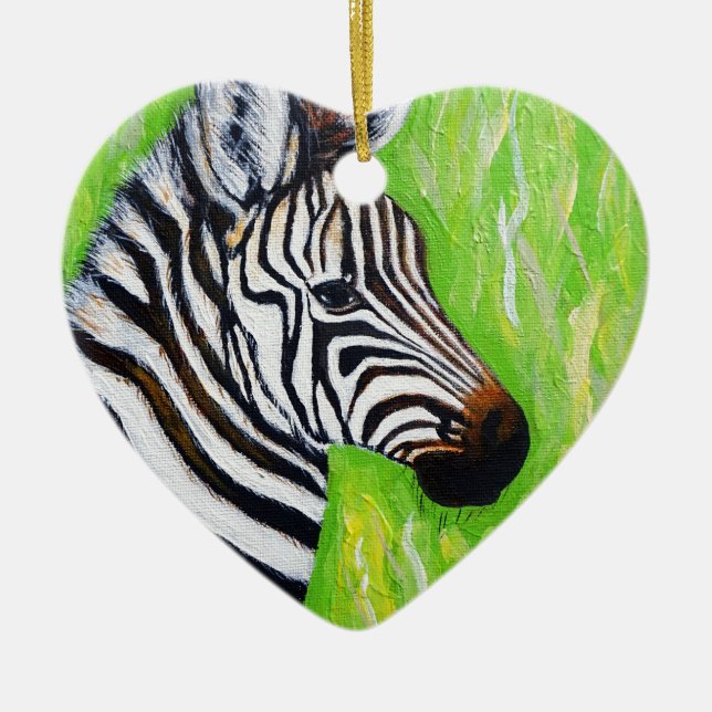 Zebra Painting Keramik Ornament (Vorne)