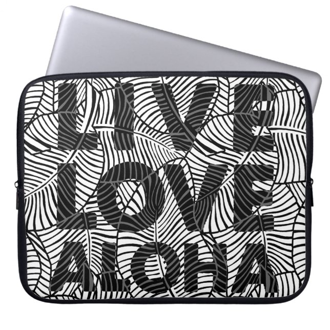Zebra Palm Aloha Hawaiian Tropical Wetsuit Laptopschutzhülle (Vorderseite)