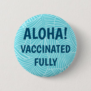 Zebra Palm Hawaiian Aloha Impfstoff Aqua Button