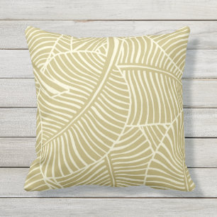 Zebra Palm Hawaiian Tropical Khaki und Cream Kissen