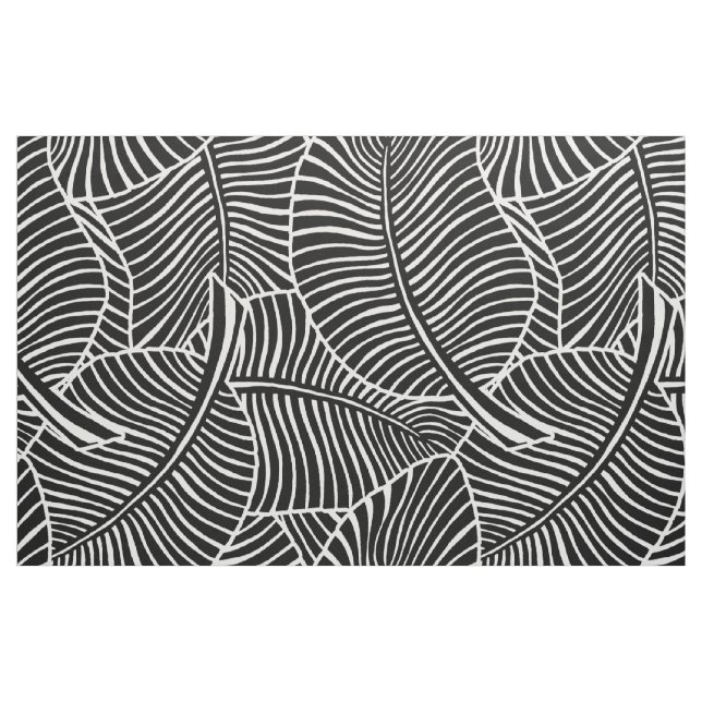 Zebra Palm Hawaiian Tropisches Schwarz und Weiß Stoff (Fat Quarter (45,7 x 55,9 cm))