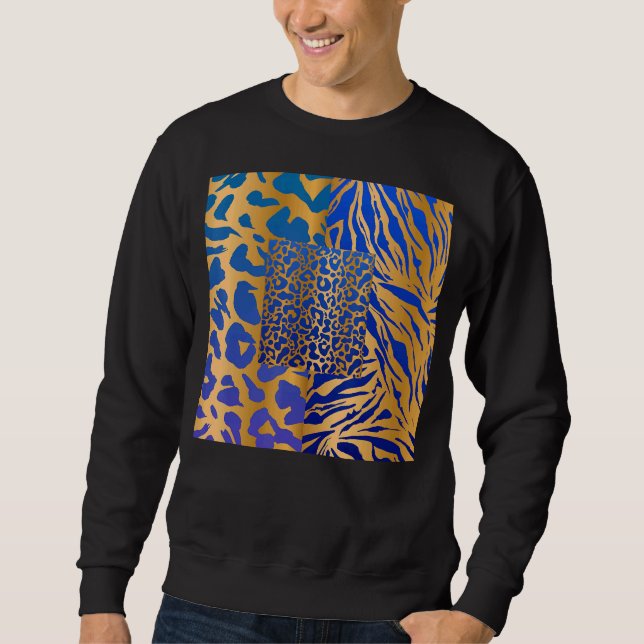 Zebra Panther Cheetah Animal Safari Print Sweatshirt (Vorderseite)